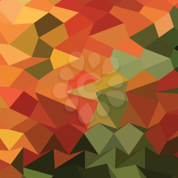 Low polygon style illustration of deep saffron orange abstract geometric background.