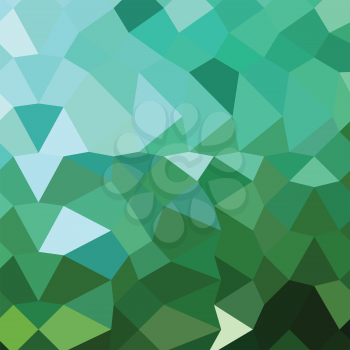 Low polygon style illustration of dartmouth green abstract geometric background.