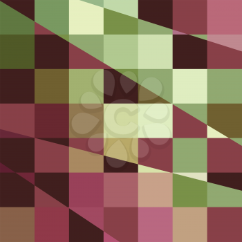 Low polygon style illustration of a deep tuscan red purple and green abstract geometric background.