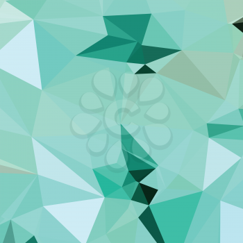 Low polygon style illustration of caribbean green abstract geometric background.