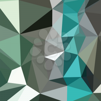 Low polygon style illustration of a persian green abstract geometric background.