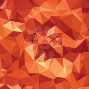 Low polygon style illustration of an atomic tangerine orange abstract geometric background.