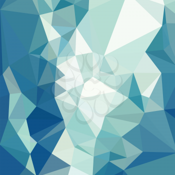 Low polygon style illustration of turquoise green abstract geometric background.