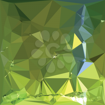 Low polygon style illustration of a chartreuse green abstract geometric background.