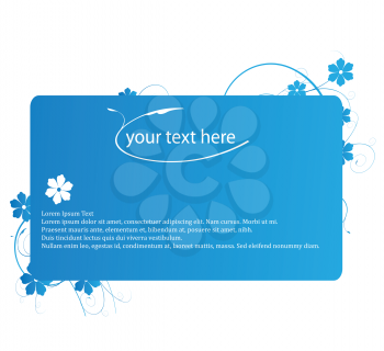 Royalty Free Clipart Image of a Blue Card With Flowers