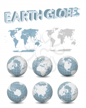 Royalty Free Clipart Image of Globes and Maps