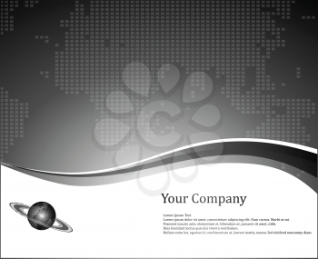 Royalty Free Clipart Image of a Black Business Background With a Map