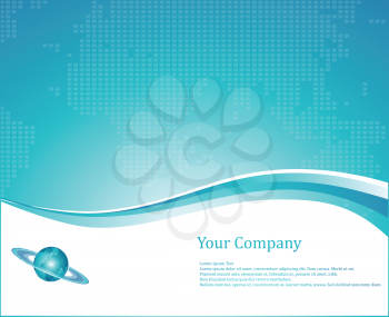 Royalty Free Clipart Image of a Background With a Globe in the Bottom Corner