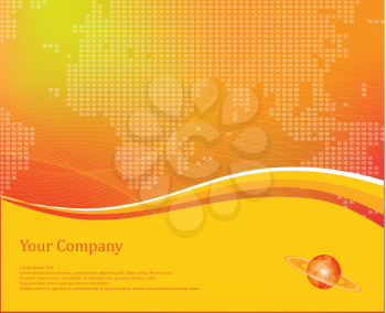 Royalty Free Clipart Image of an Orange Background With Map