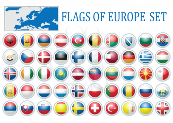 Royalty Free Clipart Image of a Flags of Europe Set