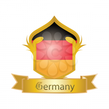 Royalty Free Clipart Image of a German Flag Emblem