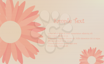 Royalty Free Clipart Image of a Card With Two Pink Flowers