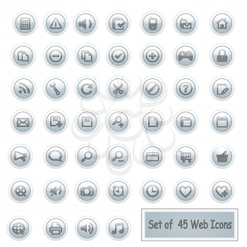 Royalty Free Clipart Image of 45Web Buttons