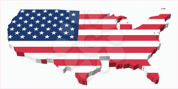 Royalty Free Clipart Image of a Flag of the United States Map