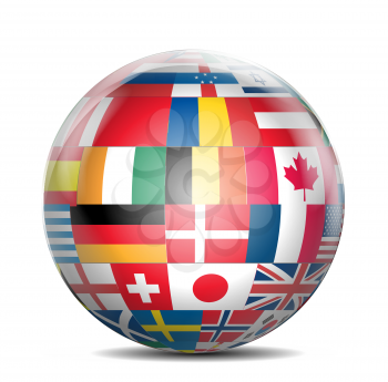 Shiny Globe with Flags of The World 