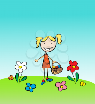 Little Girl with flowers 