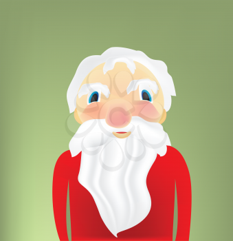 Illustration of cartoon Santa Claus portrait, without red hat 