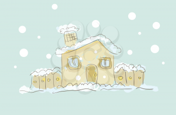  Illustration Of Winter Landscape Cartoon Sketch 