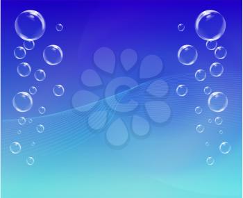 Abstract Blue Underwater Bubbles Background