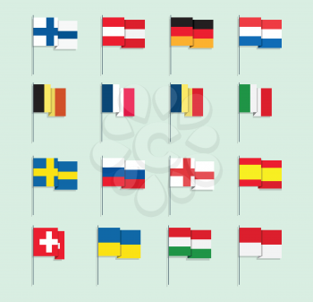Set of Flat Style European Flags