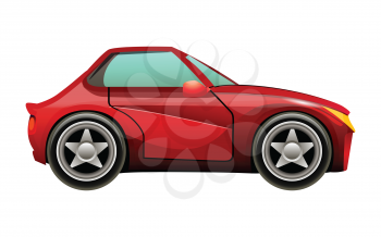Red Sport car icon isolated on white