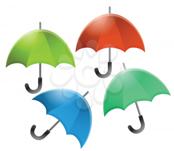 Umbrellas icon, water protection. Set, on white background.