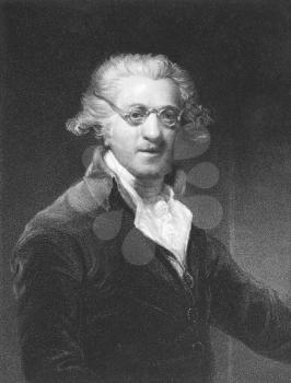 Royalty Free Photo of Joshua Reynolds on engraving from the 1850s. 18th century English painter.