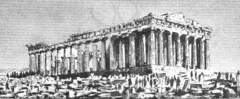 Royalty Free Photo of the Parthenon on 20 Drachmai 1940 banknote from Greece.
Temple of the Greek goddess Athena, built in the 5th century BC on the Athenian Acropolis.