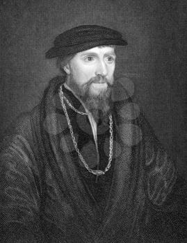 Anthony Denny (1501-1549) on engraving from 1840. Confidant of Henry VIII of England. Engraved by W.T. Mote after a painting by Holbein and published by J.Tallis & Co, London & New York.
