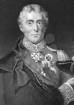 Arthur Wellesley, 1st Duke of Wellington (1769-1852) on engraving from 1800s. Soldier and statesman, one of the leading military and political figures of the 19th century. Engraved by Lightfoot and pu