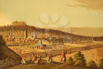 Jerusalem on engraving from the 1800s