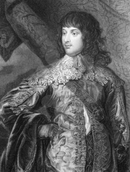William Russell, 1st Duke of Bedford KG PC (1613-1700) on engraving from 1838. English soldier and peer during the English Civil War. Engraved by J.Cochran after a painting by VanDyke and published by
