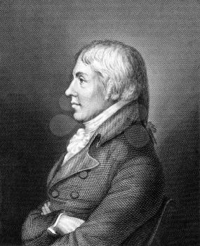 Edward Jenner  (1749-1823) on engraving from 1859. The Father of Immunology. Pioneer of smallpox vaccine. Engraved by unknown artist and published in Meyers Konversations-Lexikon, Germany,1859.