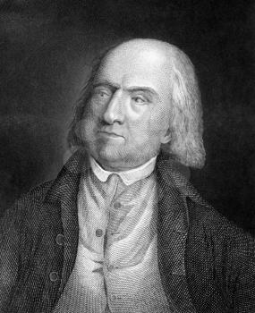 Jeremy Bentham (1748-1832) on engraving from 1859. English philosopher, jurist and social reformer. Engraved by unknown artist and published in Meyers Konversations-Lexikon, Germany,1859.
