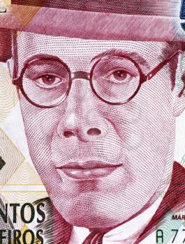 Mario de Andrade (1893-1945) on 500000 Cruzeiros 1993 Banknote from Brazil. Brazilian poet, novelist, musicologist, art historian and critic, and photographer.