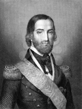Prince Francois, Prince of Joinville (1818-1900) on engraving from 1859. Third son of King of France Louis Philippe. Engraved by unknown artist and published in Meyers Konversations-Lexikon, Germany,1