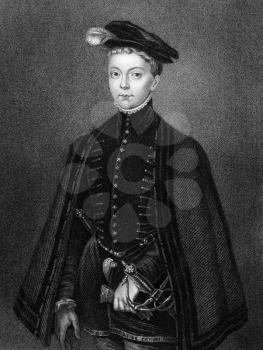 Henry Stuart, Lord Darnley (1545-1567) on engraving from 1829. King consort of Scotland during 1565-1567. Engraved by H.Robinson and published in ''Portraits of Illustrious Personages of Great Britain
