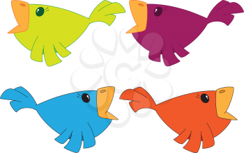 Royalty Free Clipart Image of Four Birds