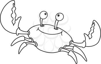 Royalty Free Clipart Image of a Smiling Crab
