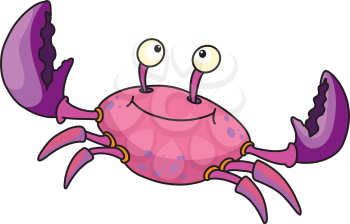 Royalty Free Clipart Image of a Pink and Purple Crab