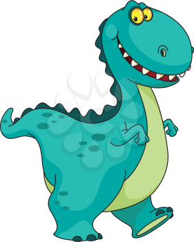 Royalty Free Clipart Image of a Smiling Dinosaur