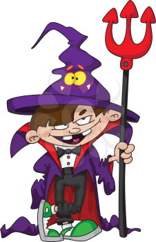 Royalty Free Clipart Image of a Little Wizard