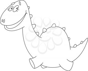 illustration of a big funny dino outlined