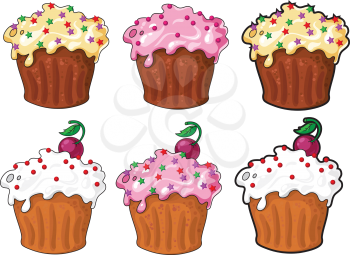 illustration of a collection funny cake