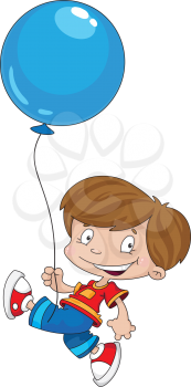 illustration of a funny boy with balloon