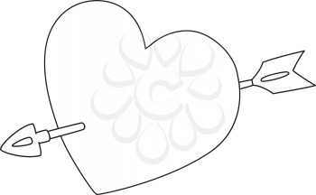 illustration of a heart and arrow outlined