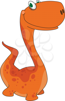 illustration of a orange dino