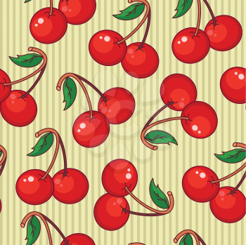 illustration of a seamless cherry