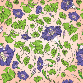 illustration of a seamless flowers and leaves