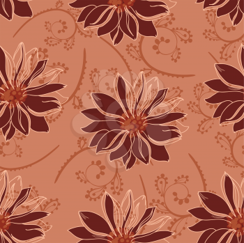 illustration of a seamless flowers red